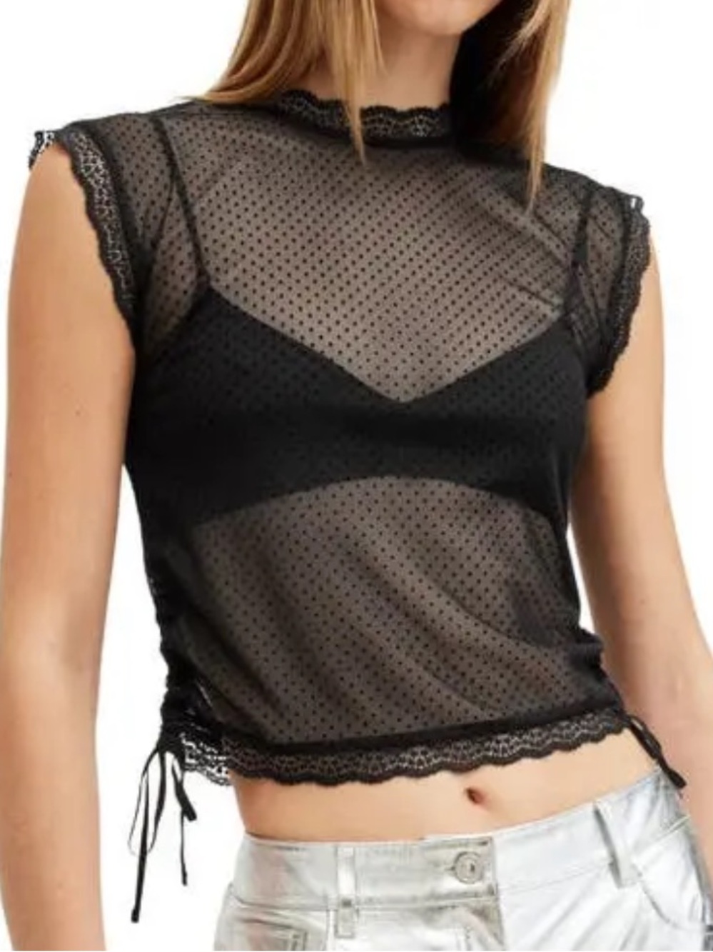 All Saints Adara sleeveless lace top